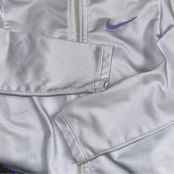 Nike 3T Toddler White Full Zip White Jacket Purple Polka Dot Trim - Picture 11 of 15